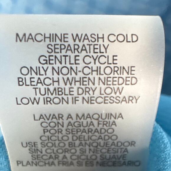 Calvin Klein Tiered Baby Doll Blouse Slate Blue Size XL Boho Relaxed Fall Style - Picture 8 of 8